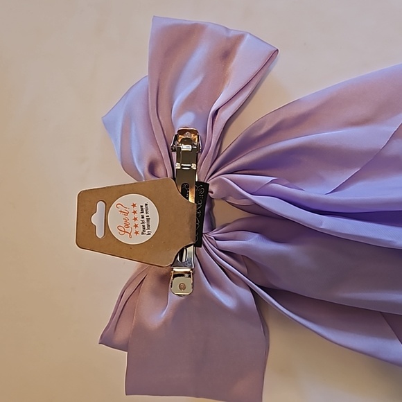 Hand Crafted lavander bow hair clip barrette clip bohemian crochet blue flower - Picture 14 of 17